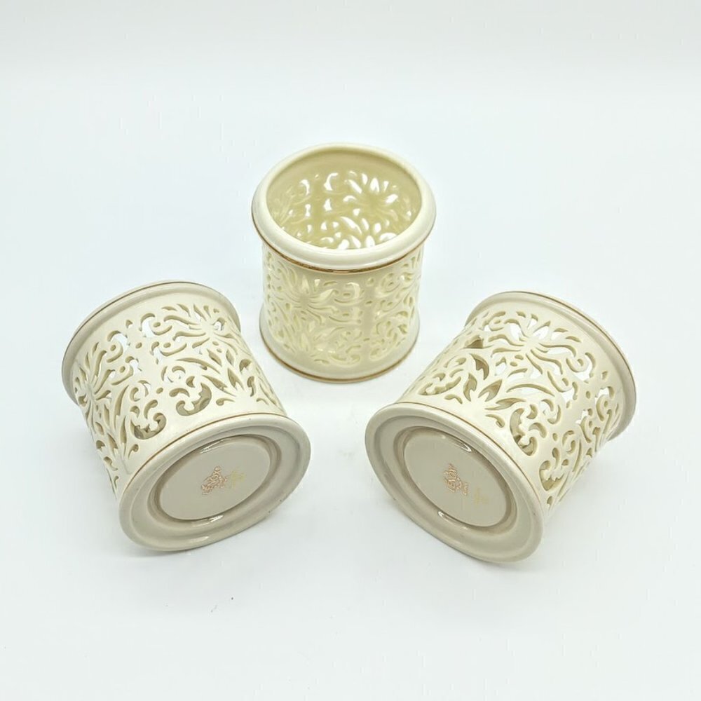 Lenox Illuminations Porcelain Pierced Candle Holders (3)